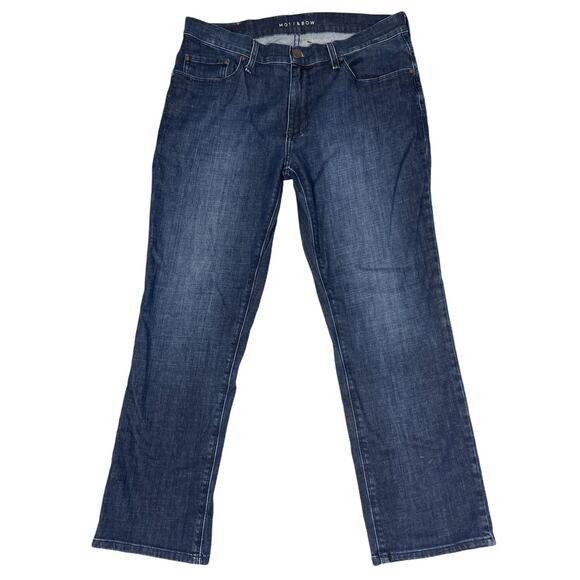 Mott & Bow Mens Size 35 Straight Leg Blue Denim Jeans - Picture 1 of 9